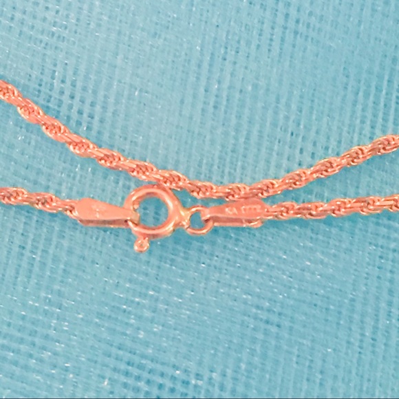 New Gold Necklace With Natural Chrysoprase Gem - Picture 8 of 8